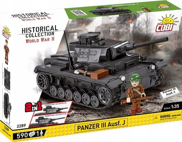 COBI 2289 Historical Collection WWII Panzer III Ausf.J Panzerkampfwagen III - Tysk medium tank 590 murstein