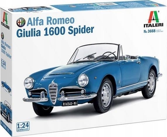 Italeri Plast modell Alfa Romeo Giulia 1600 Spider 1/24