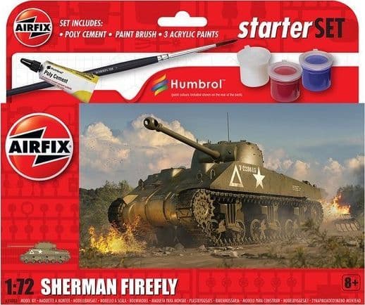 Airfix Small Beginners Set Sherman Firefly, Stridsvagnsmodell, Byggsats, 1:72, Sherman Firefly, Alla kön, Plast