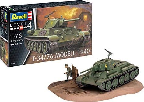 Revell Revell REV-03294 T-34/76 modell 1940, stridsvagn modell 1:76, leksak 8,1 cm, omålad