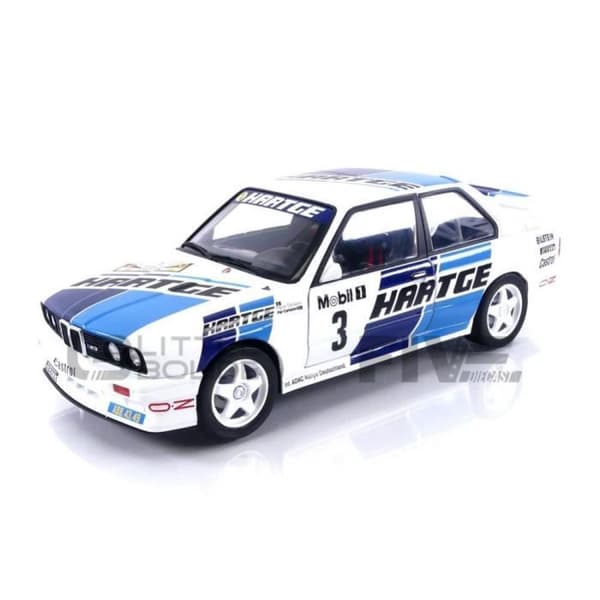 Samlarbil i miniatyr - SOLIDO - BMW M3 E30 - Adac Rally 1990 - Vit / Blå - 1/18