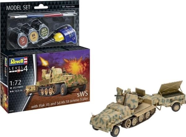Model Set sWS with Flak43 and Sd.Ah58 Ammo Trailer