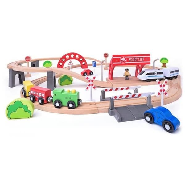 Tågsats - WOODY - 93064 - Ellok - Flerfärgad - Från 3 år