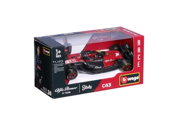 BBURAGO Alfa Romeo F1 Stake C43, Modellsportbil, Förmonterad, 1:43, Alfa Romeo Formel1 Team Orlen C43 (2023), Alla, Metall, Plast