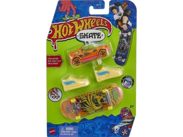 Hot Wheels Skate Skateboard + sko + bil HNG59