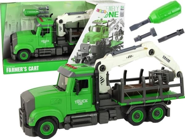 LeanToys Wood Transport Vehicle Green