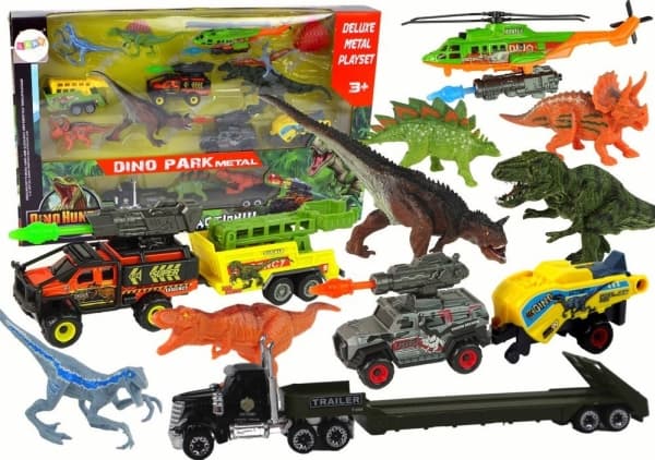 LeanToys Vehicles Helikopter Dinosaurs 8 Pieces Colorful