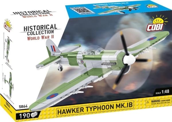 Cobi COBI 5864 Historisk samling Andra världskriget Brittiskt jakt- och bombplan Hawker Typhoon Mk.1B 190 tegelstenar