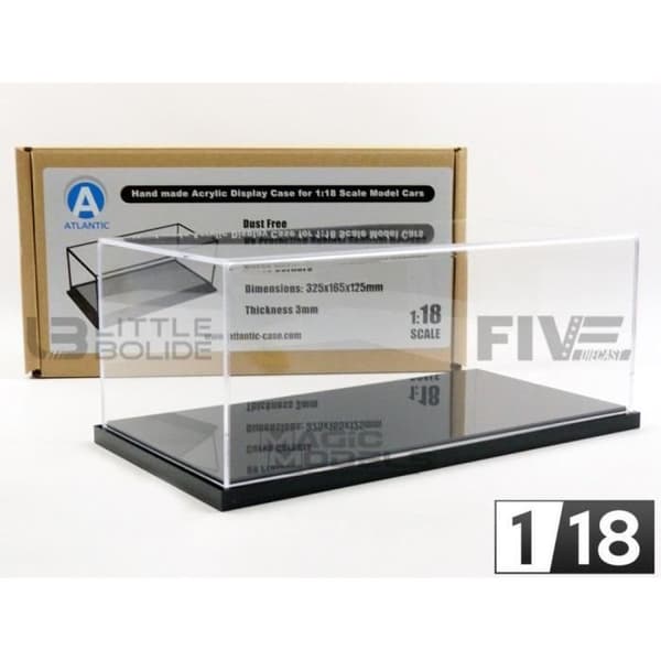 Samlarbil i miniatyr - ATLANTIC CASE 1/18 - DISPLAY CASE Show-Case 1/18 - Detroit Black Base - Svart - 10002