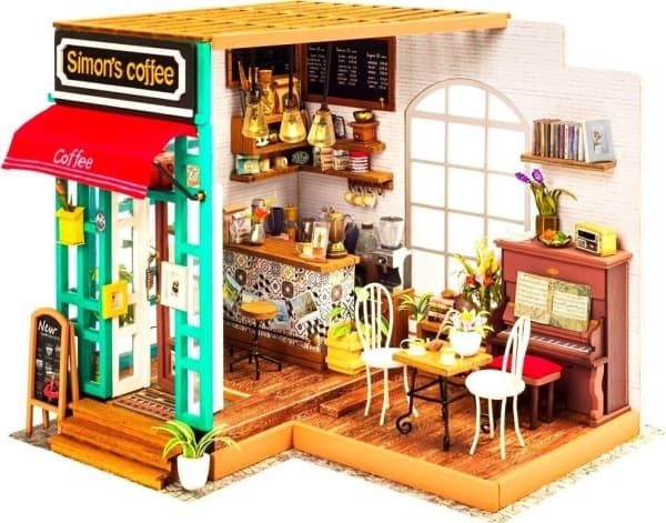 Robotime-teknologi ROBOTIME Sammenleggbar malt minikafémodell