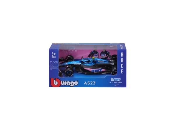 BBURAGO BWT Alpine F1 A523, Sportsbil, Montert på forhånd, 1:43, Renault Alpine A523, Alle kjønn, Metall, Plast