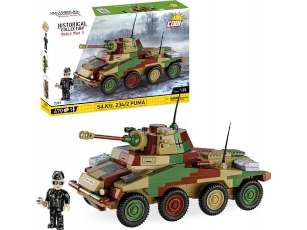COBI 2287 Historical Collection WWII Sd.Kfz. 234/2 Puma - German heavy armored car 470 bricks