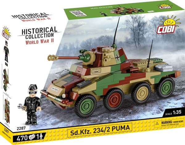 COBI 2287 Historical Collection WWII Sd.Kfz. 234/2 Puma - German heavy armored car 470 bricks