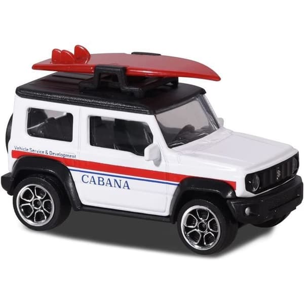 Låda med 5 MAJORETTE 4x4 Suzuki-fordon i metall 1/64:e skala med frihjul