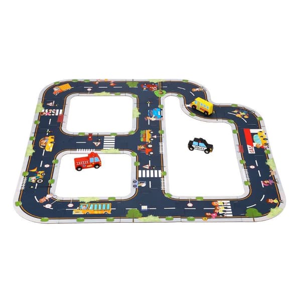 TOOKY TOY Road Puzzle til børn Highway Model 21 stk. FSC-certifikat
