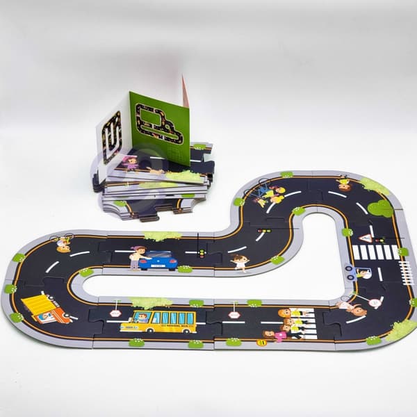 TOOKY TOY Road Puzzle til børn Highway Model 21 stk. FSC-certifikat