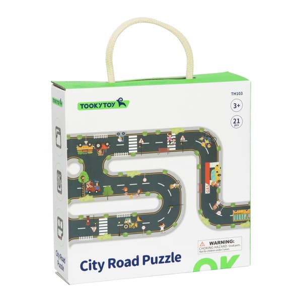 TOOKY TOY Road Puzzle til børn Highway Model 21 stk. FSC-certifikat