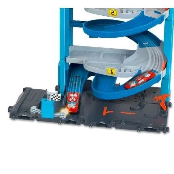 Toy - Hot Wheels - Tor City Racing Tower - Vit - Från 4 år och uppåt - Inomhus