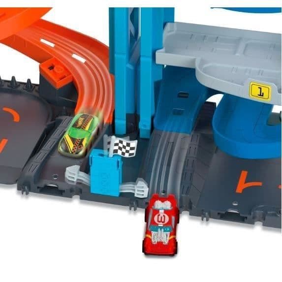 Toy - Hot Wheels - Tor City Racing Tower - Vit - Från 4 år och uppåt - Inomhus