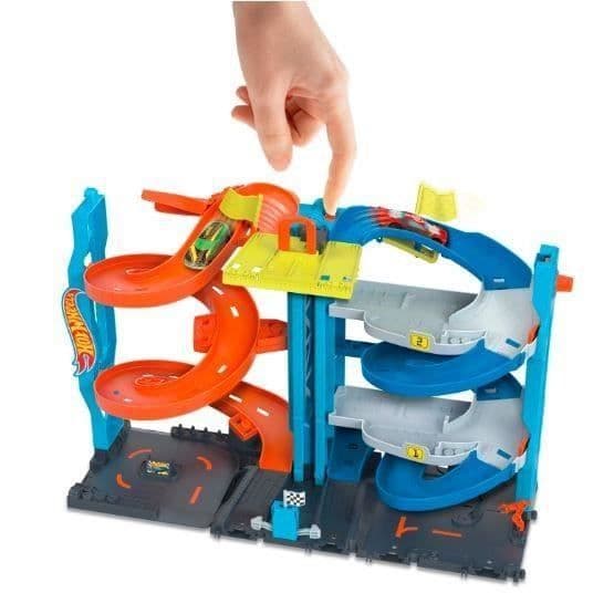 Toy - Hot Wheels - Tor City Racing Tower - Vit - Från 4 år och uppåt - Inomhus