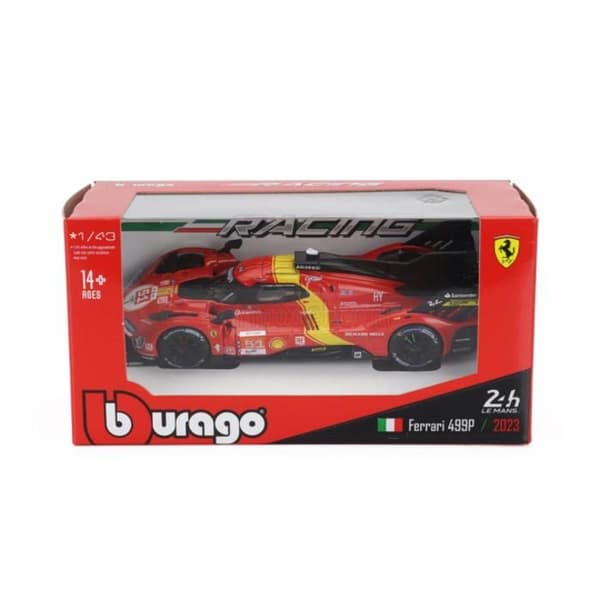Miniatyrbil - Bburago - 499P - Röd - 1:43 - 24h LeMans 2023