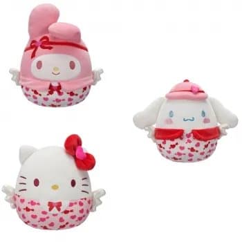 SQUISHMALLOWS HELLO KITTY Alla hjärtans dag plyschleksak, 20 cm
