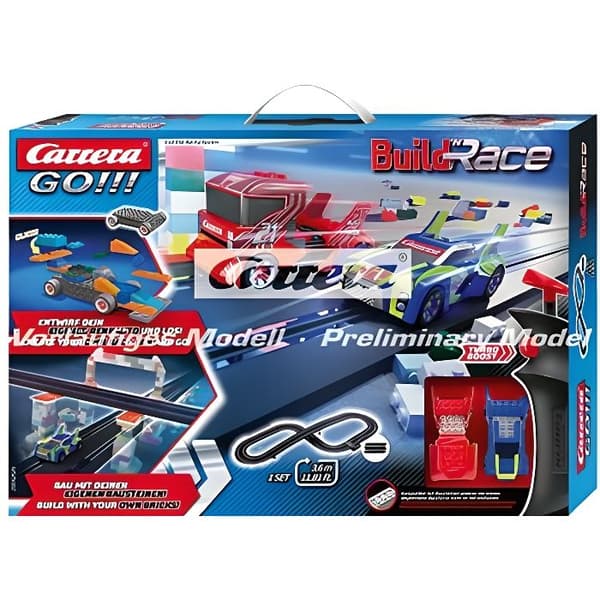 Carrera GO!!! - CARRERA - Build 'n Race - Racingspel - Röd lastbil och blå bil