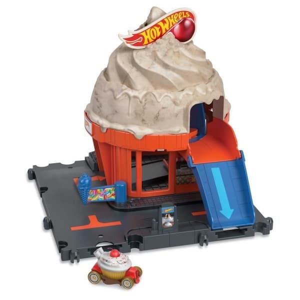 HOT WHEELS CITY DOWNTOWN ICE CREAM SWIRL PLAYSET (HKX38)