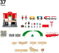 Miniatyrbild 4 av 4: BRIO tågbana i trä - Centralstation - Komplett set med 37 delar - Blandat från 3 år