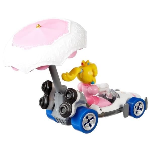 Liten Hot Wheels Mario Kart Peach Wing bil för barn från 3 år och uppåt - Flerfärgad