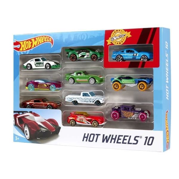 Hot Wheels - Set med 10 fordon - Set för små bilar - 3 år och äldre 54886
