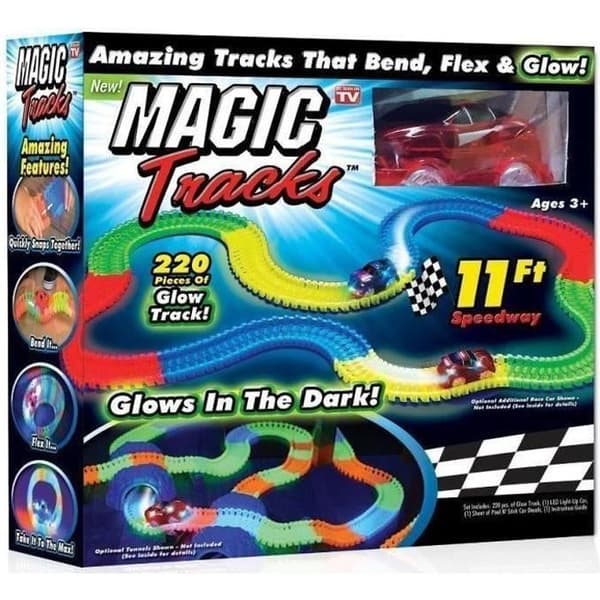 MAGIC TRACKS modulär belyst krets - Röd bil - 3,35m - Blandat - Från 3 år gammal