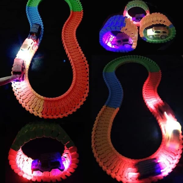 Krets Bilar Barn - 240 Pcs Ljusflexibla Kretsar Elbilar - 2 Bilar - Presentleksak Barn 3 4 5 6 År