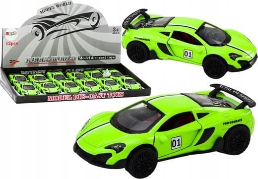 LeanToys Lekebil Sportsbil 1:32 Friction Drive Metal Green
