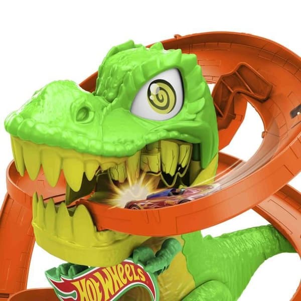 Hot Wheels-T-Rex Eldslagsmål-Dinosaurie Set Med Lastbil - 4 år+- JBM73