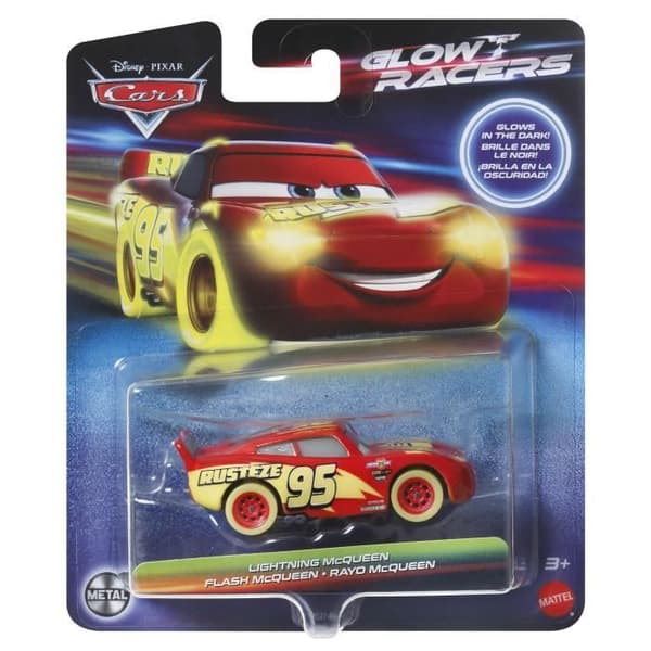 Massa fosforescerande minibilar i formgjutna 1:55 - MATTEL