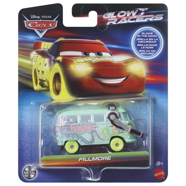 Massa fosforescerande minibilar i formgjutna 1:55 - MATTEL