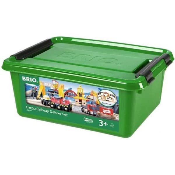 BRIO tågbana i trä - Kranar och laster - Komplett set 54 delar - Ravensburger - Från 3 år