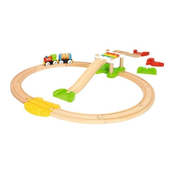 BRIO tågkrets i trä My First Discovery Circuit - 18-delad boxsats - Från 18 månader