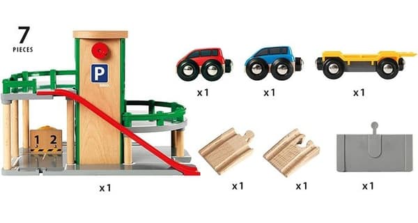 BRIO World Rail / Road Garage - Ravensburger - 3 nivåer - Blandat från 3 år