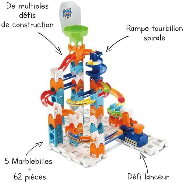 VTECH Marble Rush Marble Track - Äventyrsset S100 - 61 delar och 5 MarbleMarbles ingår