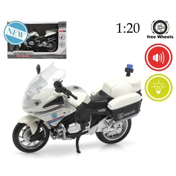 Motorcykel 22 x 14,5 cm Ljus Ljud Vit