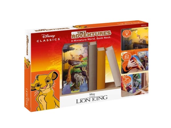 Revell Tiny Adventures - Disney "Lejonkungen", modell av passagerarfartyg, byggsats, Disney The Lion King Book Nook - magisk miniatyrvärld för din bo