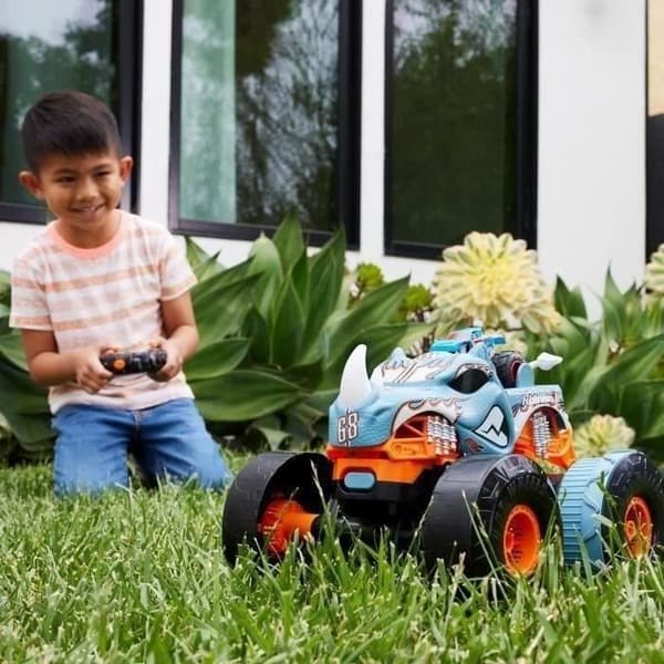 Hot Wheels HPK27 Rhinomite Transforming RC Monster Truck för barn från 5 år och uppåt