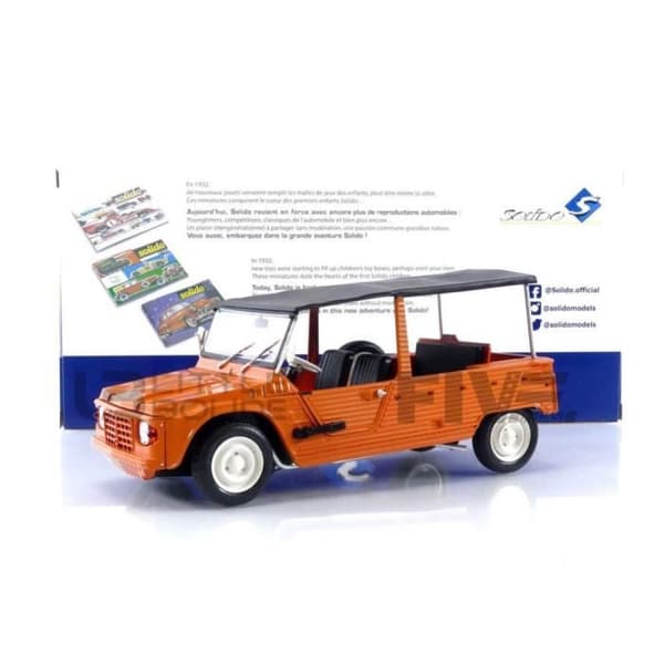 Miniatyrsamlingsbil - SOLIDO 1/18 - CITROEN Mehari Phase 1 - 1969 - Orange Kirgizistan - 1808201