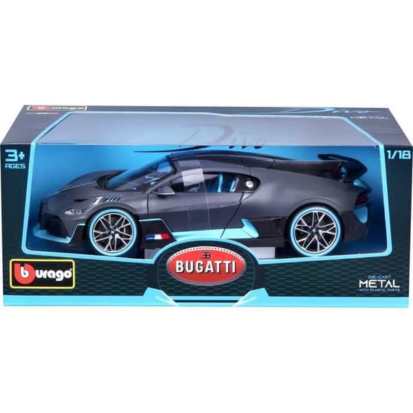 Monterade miniatyrer - Bugatti Divo Svart / blå 1/18 Burago
