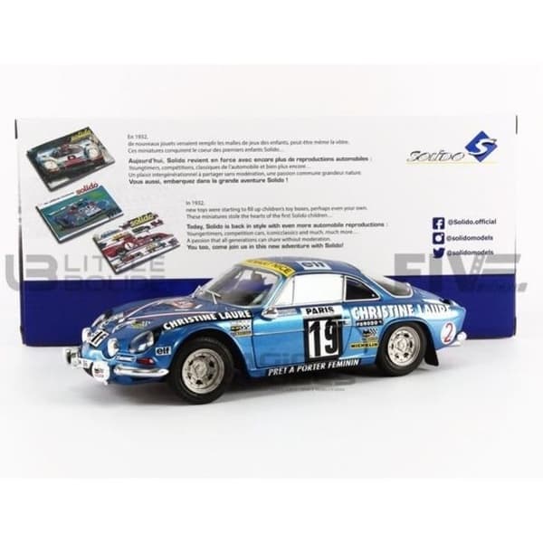 Samlarbil i miniatyr - SOLIDO - ALPINE A110 1600S - Monte Carlo Rally 1976 - Blå - 18/1