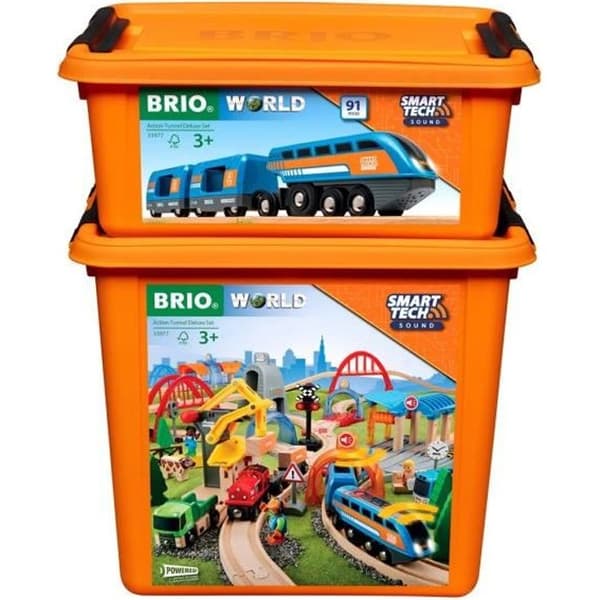 BRIO World Circuit Smart Tech Sound Deluxe tågbana i trä - Ravensburger - 91 stycken - Från 3 år