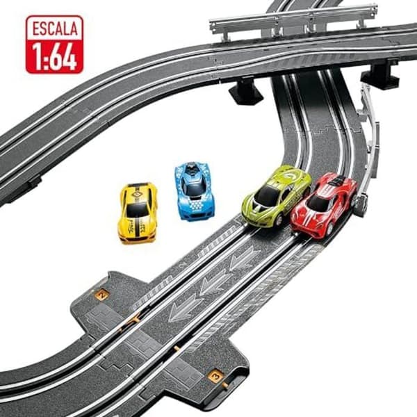 Elektrisk racerbana - COLORBABY - Speed & Go 47521 - 2 bilar - skala 1:64 - Storlek 93 x 43 cm