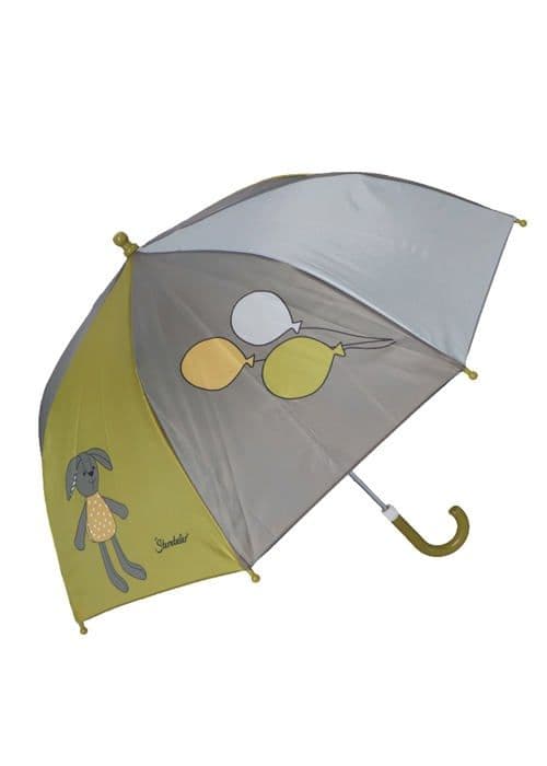 Sterntaler - 9692261 - Unisex paraply för baby - Elefant- och kaninmönster - Mini paraply - Mörkgrön